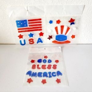 3PCS Patriotic Window Gel Clings